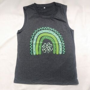 St Patrick's Day womens gray Tank top NWOT M